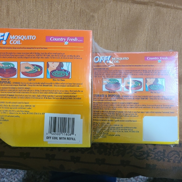 Vintage OFF! Mosquito Coil Terra Cotta Clay Pot 8 Refills Country Fresh Scent - Picture 2 of 2